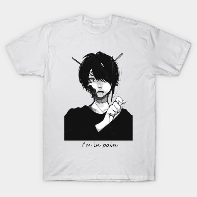 Sad anime otaku ( in pain ) t-shirt T-Shirt by OtakuAmazing